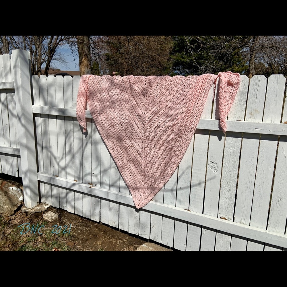 Crocheted Shawl - Pink - image 1